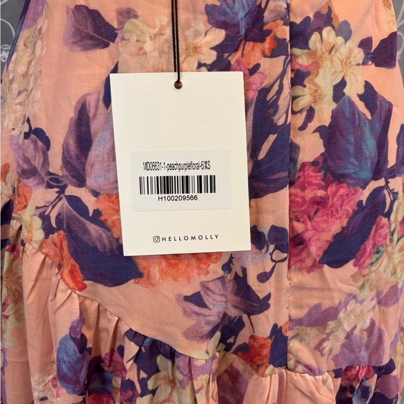 NWT Hello Molly Summer Girl Maxi Strapless Floral Peach Dress women XS - Picture 15 of 16